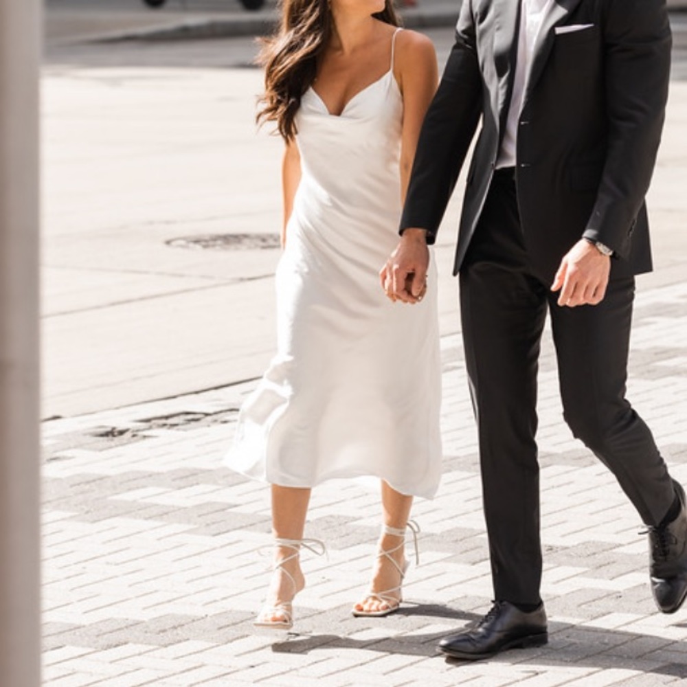 Endless Rose White Silk Slip Dress XS